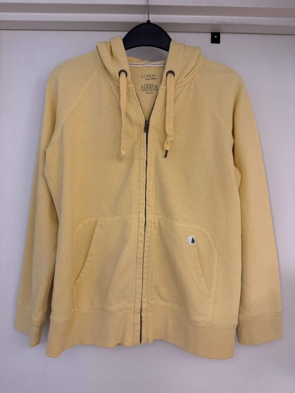 J. Crew Vintage Fleece Yellow Hoodie Sweatshirt - Size Medium